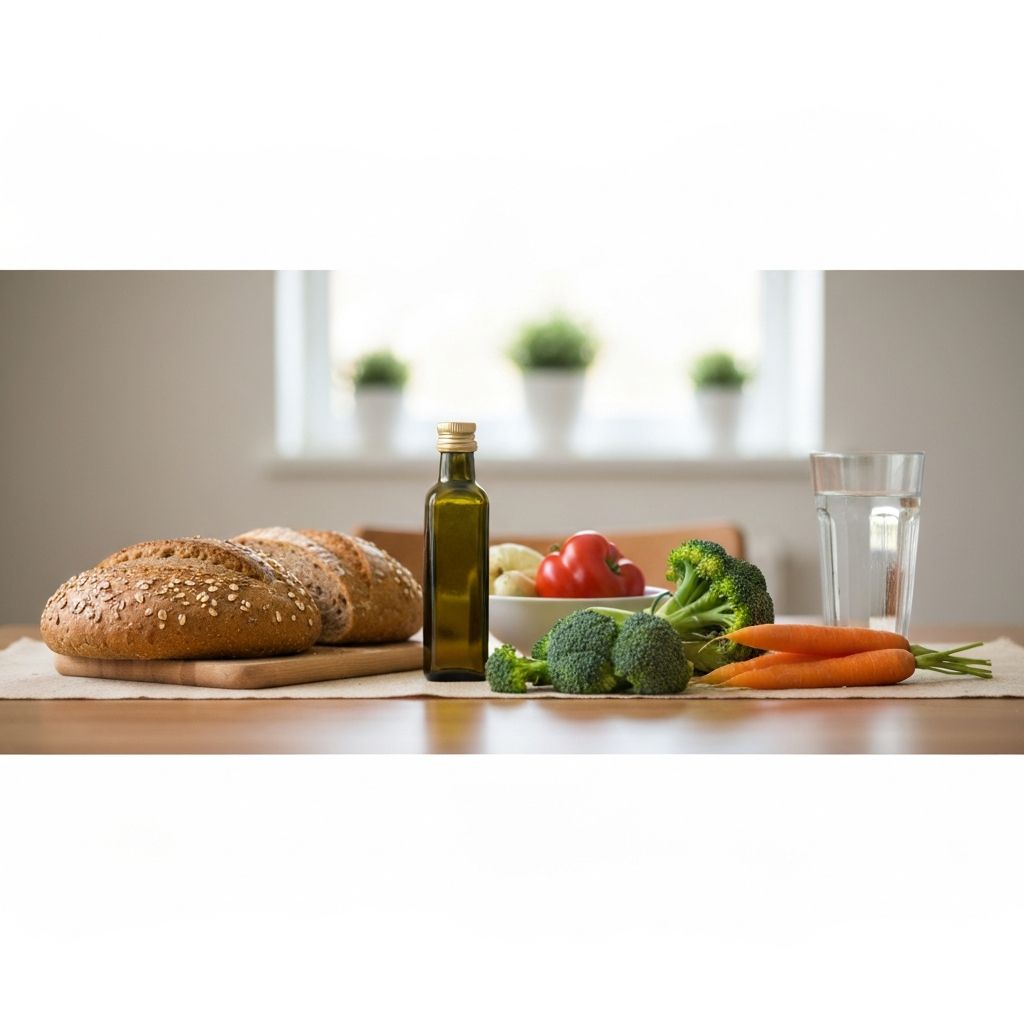 Simple everyday table with wellness elements